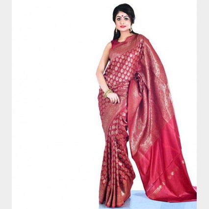 Lucrative Silk Katan Sharee from Tangail with blouse piece